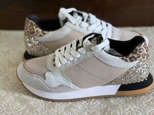 GEOX Women's Sneakers Doralea D25RTB- Off White/ Beige, Size 8 US